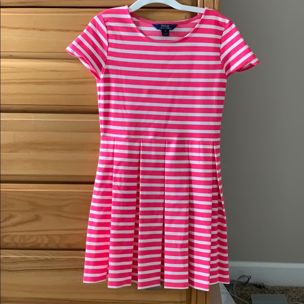 Girls Polo by Ralph Lauren pink striped dress